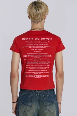 Jaded London T-Shirts*Red How Are You? Tee