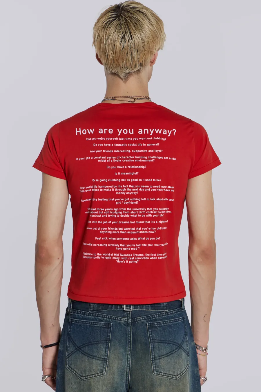 Jaded London T-Shirts*Red How Are You? Tee