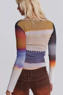Jaded London Long Sleeve Tops*Reverie Mesh Long Sleeve Top