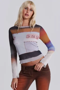Jaded London Long Sleeve Tops*Reverie Mesh Long Sleeve Top