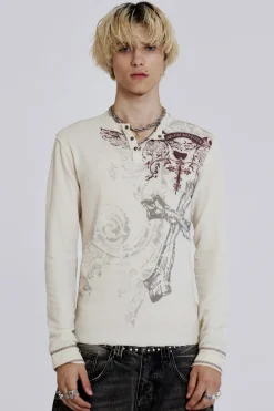 Jaded London T-Shirts*Sanctified Waffle Henley
