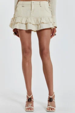 Jaded London *Santal Linen Cargo Mini Skirt