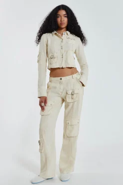Jaded London *Santal Linen Cargo Trousers