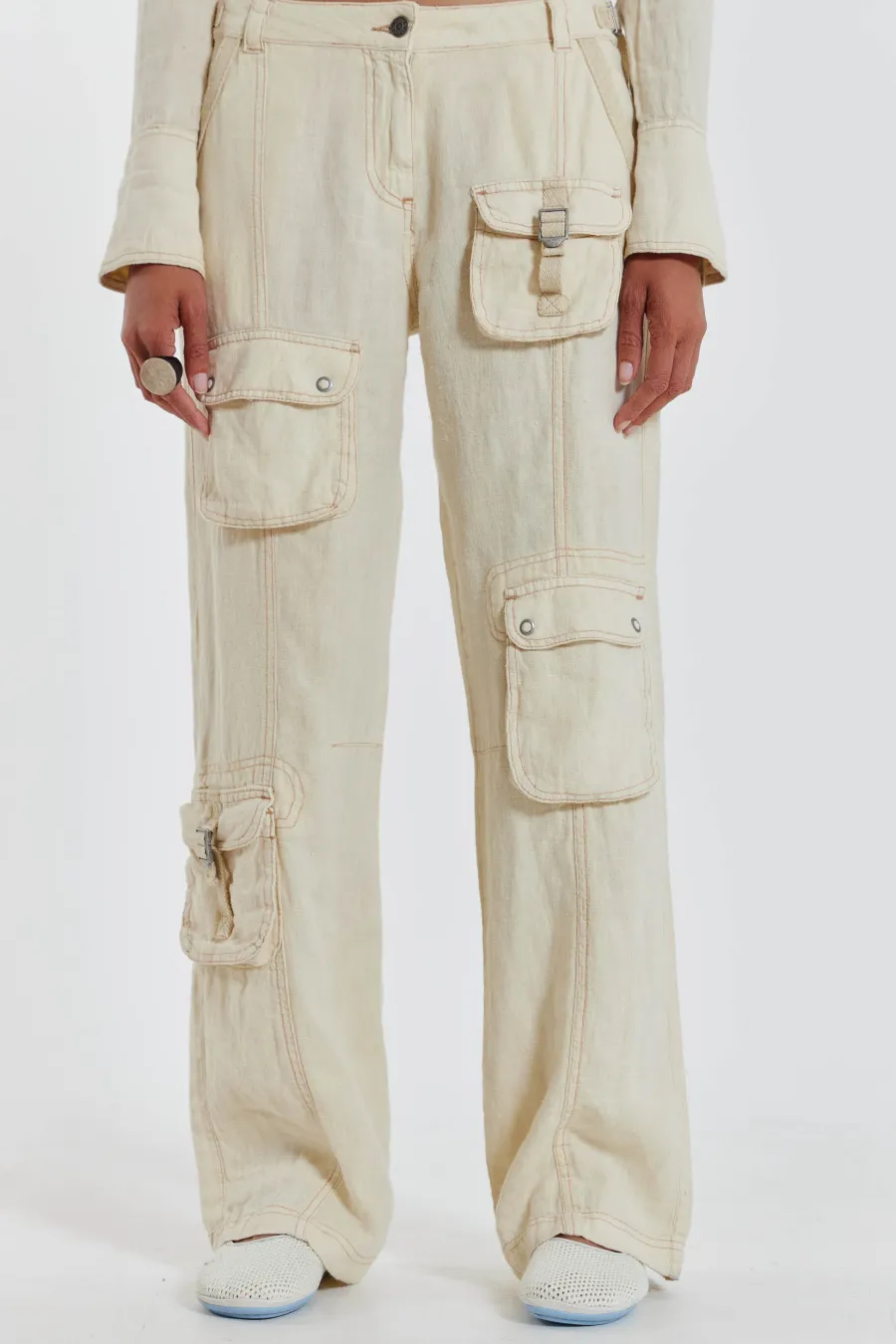 Jaded London *Santal Linen Cargo Trousers