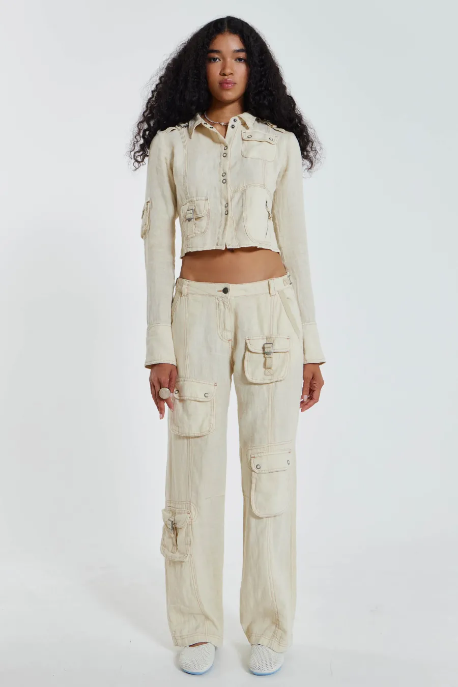Jaded London *Santal Linen Cargo Trousers