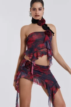 Jaded London Mini Skirts*Selene Asymmetric Hem Mini Skirt