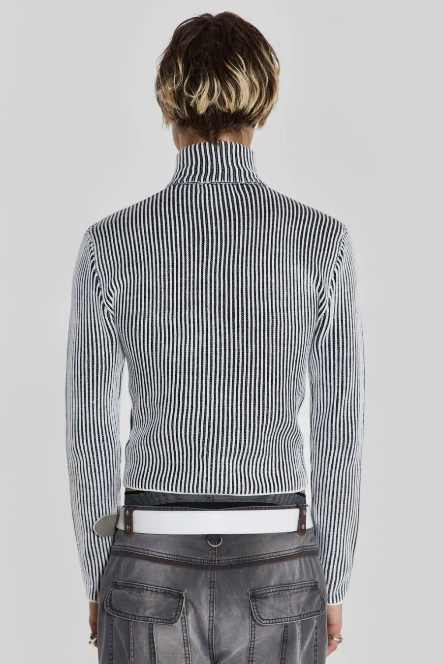 Jaded London Knitwear*Shadow White Lucid Knit Track Top