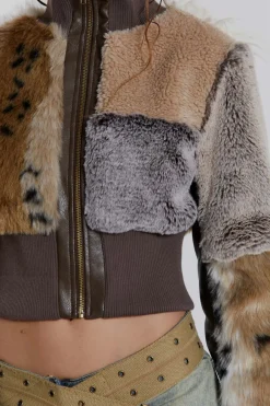 Jaded London Knitwear*Soho Faux Fur Bomber Jacket