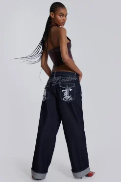 Jaded London Jeans*Sonic Embroidered Baggy Jeans