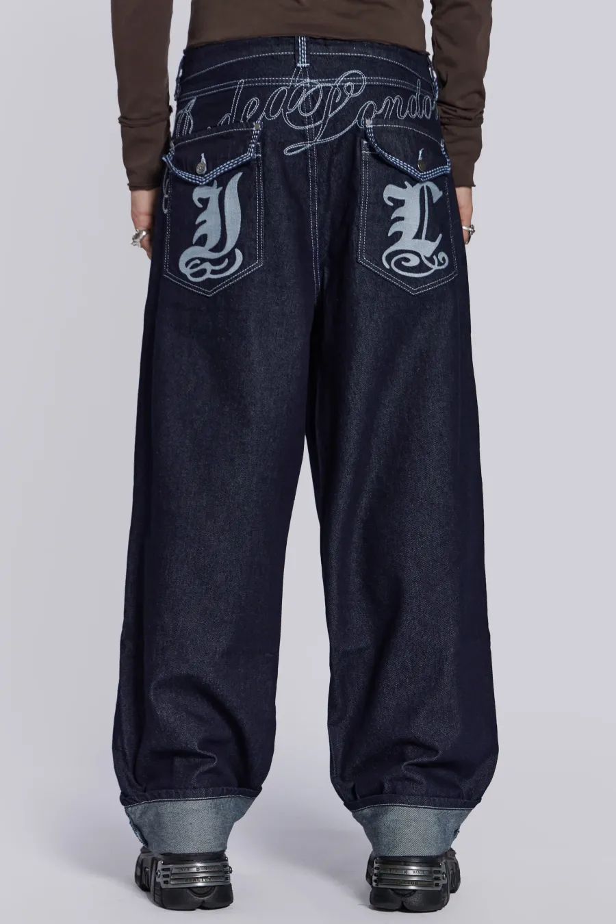 Jaded London Baggy Jeans*Sonic Embroidered Baggy Jeans