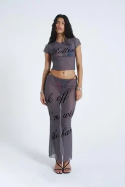 Jaded London Maxi Skirts*Spoiled Rotten Mesh Maxi Skirt