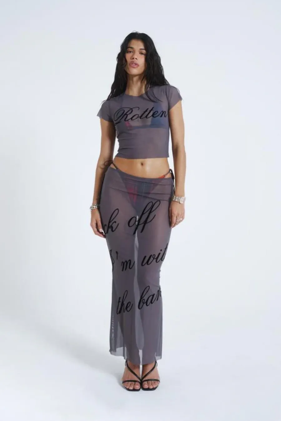 Jaded London Maxi Skirts*Spoiled Rotten Mesh Maxi Skirt