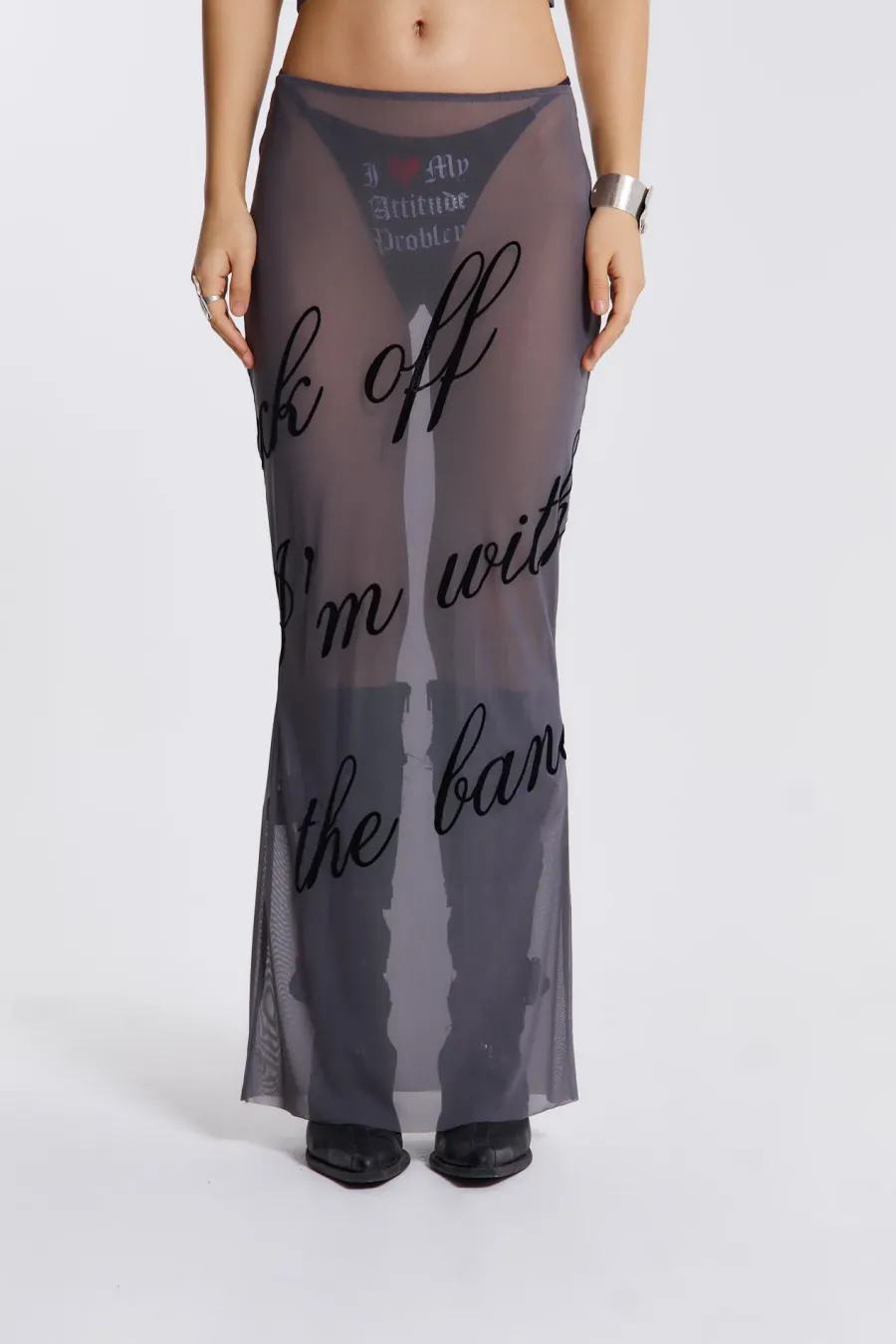 Jaded London Maxi Skirts*Spoiled Rotten Mesh Maxi Skirt