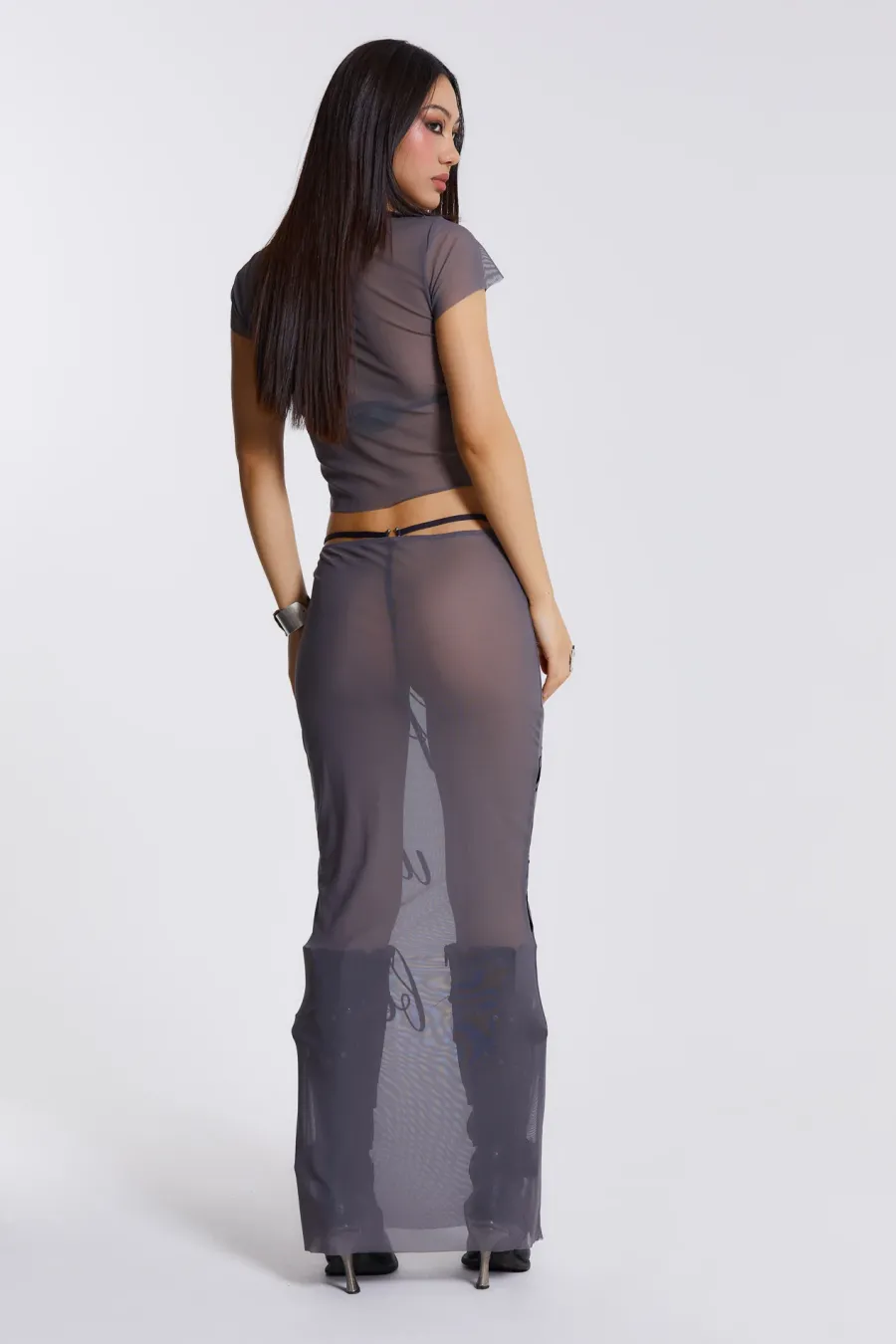 Jaded London Maxi Skirts*Spoiled Rotten Mesh Maxi Skirt