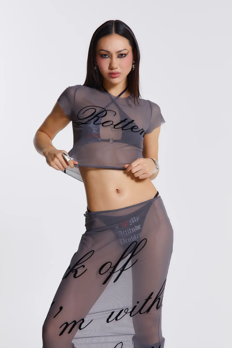 Jaded London Maxi Skirts*Spoiled Rotten Mesh Maxi Skirt