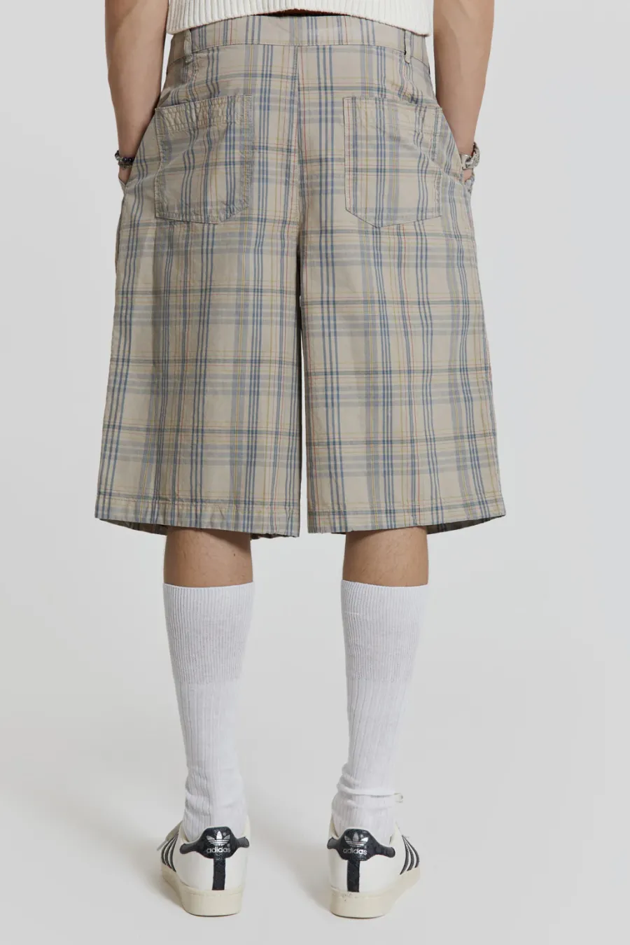 Jaded London Jorts & Shorts*Stone Check Fairway Shorts
