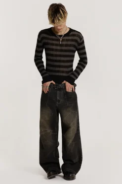 Jaded London Knitwear*Striped Eclipse Jumper