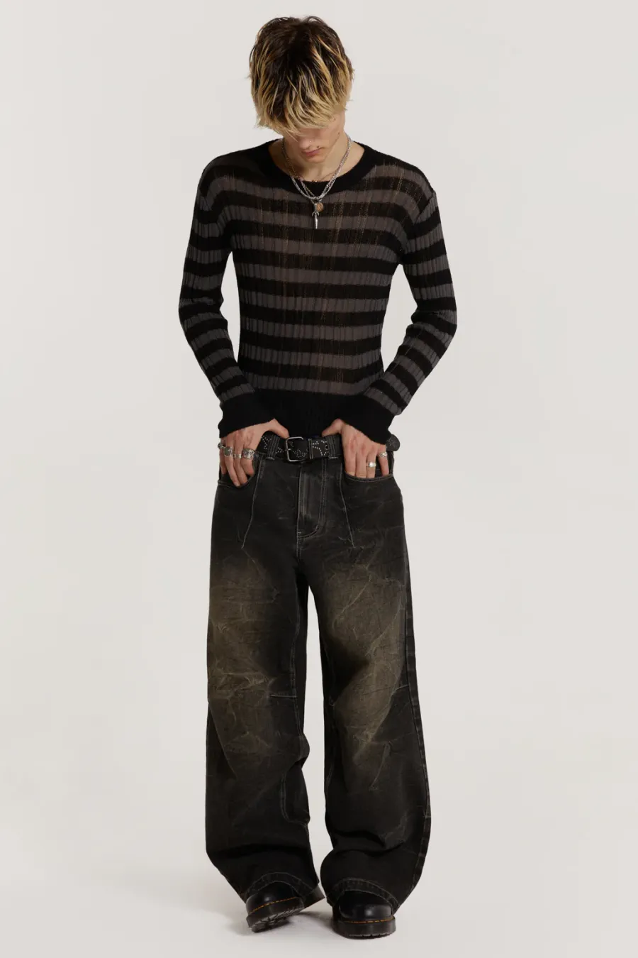 Jaded London Knitwear*Striped Eclipse Jumper