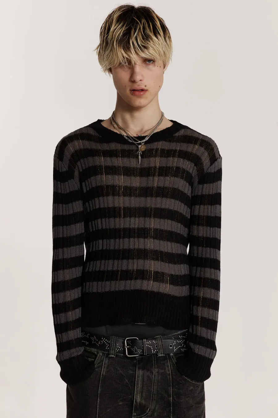 Jaded London Knitwear*Striped Eclipse Jumper