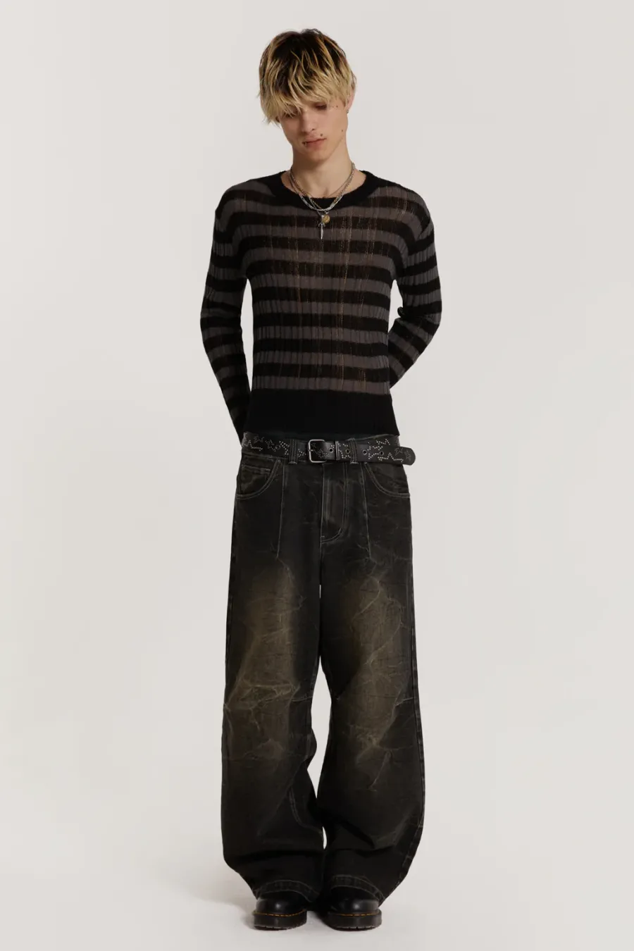 Jaded London Knitwear*Striped Eclipse Jumper