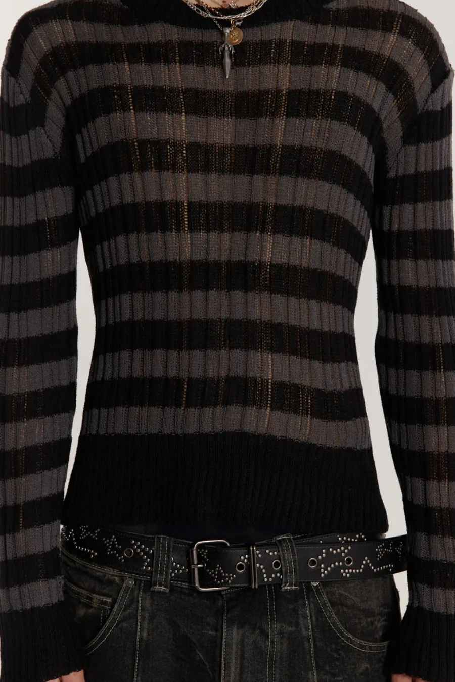 Jaded London Knitwear*Striped Eclipse Jumper