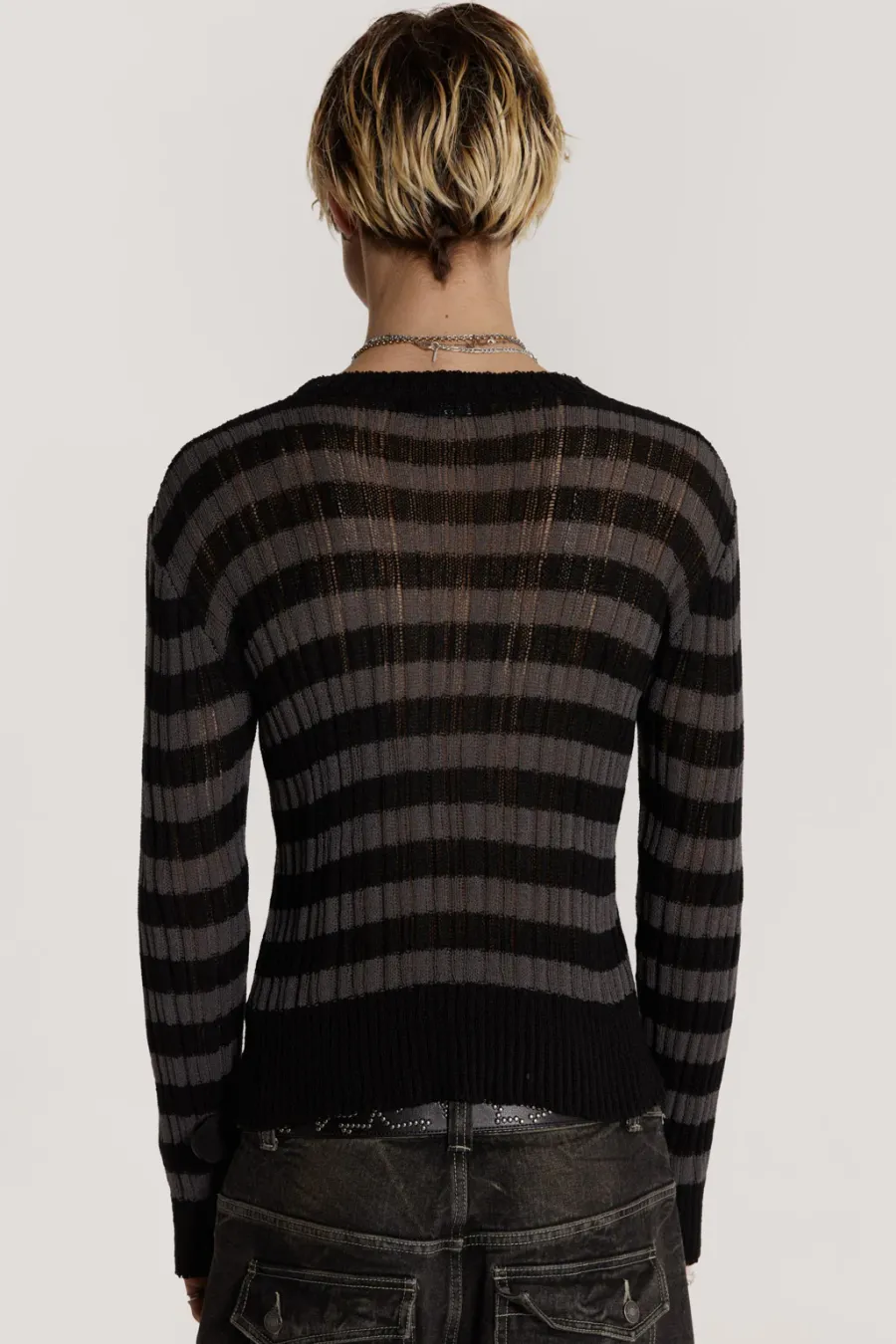 Jaded London Knitwear*Striped Eclipse Jumper
