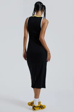 Jaded London Midi Dresses*Stripped Sleeveless Midi Dress With Zip Detail