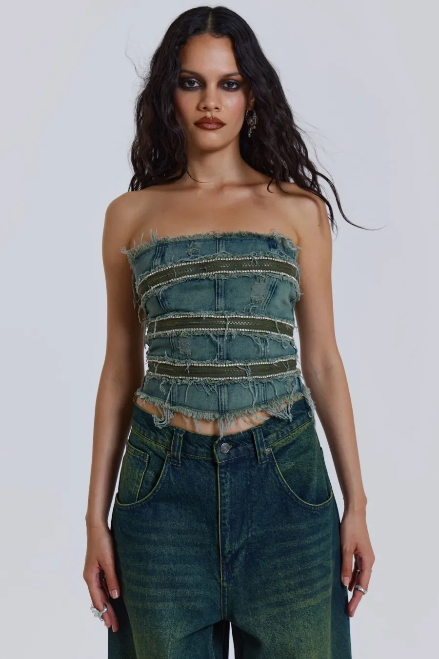 Jaded London Corsets*Sub-Rosa Denim Corset Top