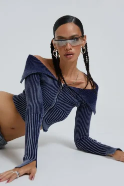 Jaded London Knitwear*Tribeca Ribbed Off The Shoulder Knit