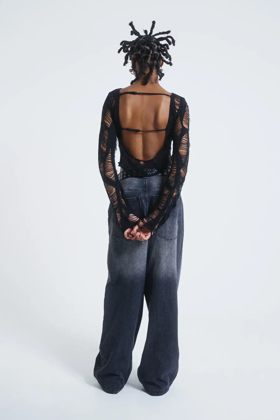 Jaded London Knitwear*Umbra In Distress Shredded Top