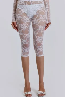 Jaded London Shorts & Jorts*Venice Lace Pedal Pushers In White