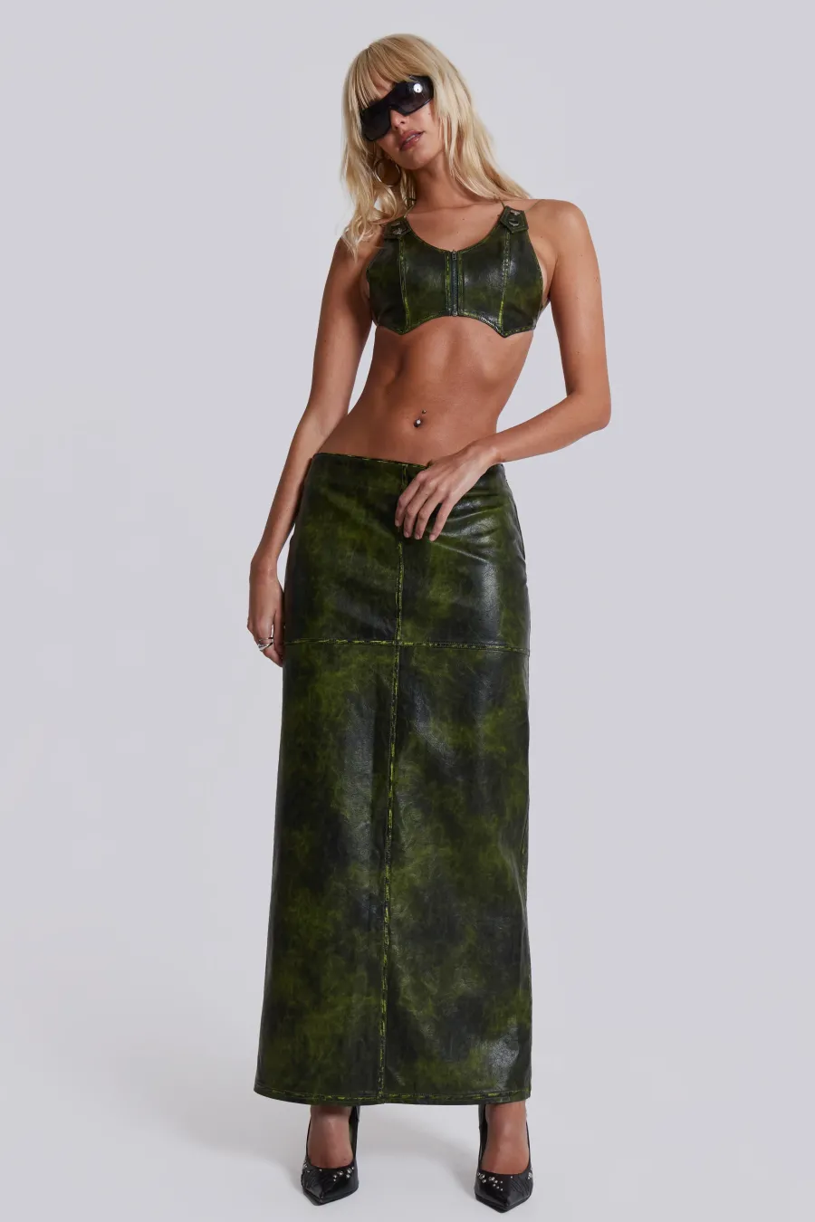 Jaded London *Venom Faux Leather Bralette Top