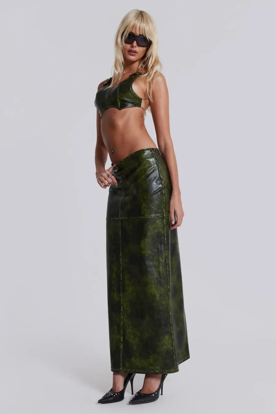 Jaded London *Venom Faux Leather Bralette Top