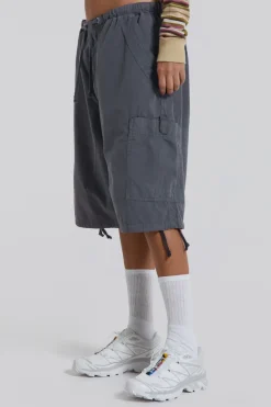 Jaded London Parachute Pants*Vintage Grey Parachute Cargo Shorts
