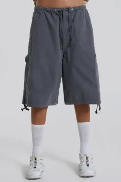 Jaded London Parachute Pants*Vintage Grey Parachute Cargo Shorts