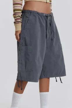 Jaded London Parachute Pants*Vintage Grey Parachute Cargo Shorts