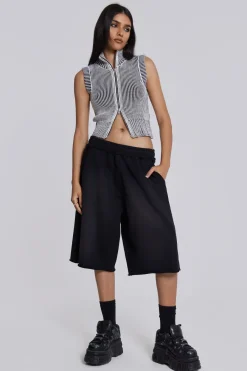 Jaded London Joggers*Washed Black Colossus Jogger Shorts