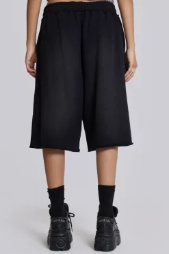 Jaded London Joggers*Washed Black Colossus Jogger Shorts