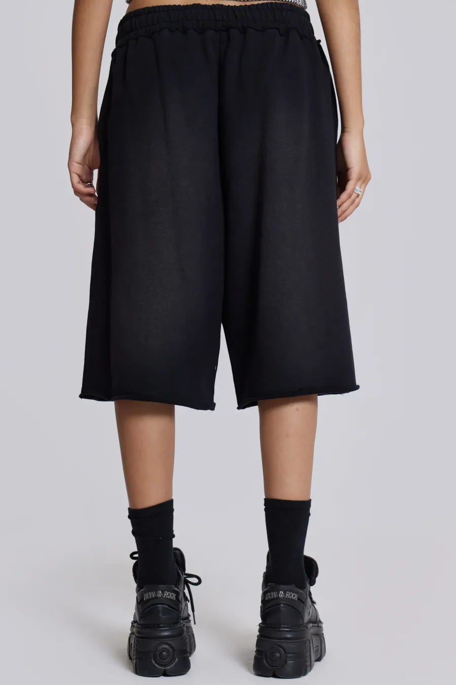 Jaded London Joggers*Washed Black Colossus Jogger Shorts