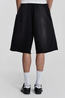 Jaded London Joggers*Washed Black Colossus Jogger Shorts