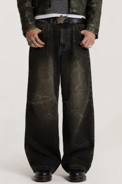 Jaded London Baggy Jeans*Washed Black Razor Jean