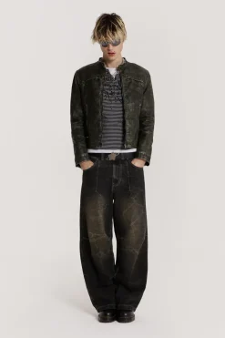 Jaded London Baggy Jeans*Washed Black Razor Jean