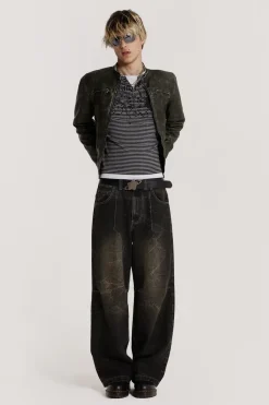 Jaded London Baggy Jeans*Washed Black Razor Jean