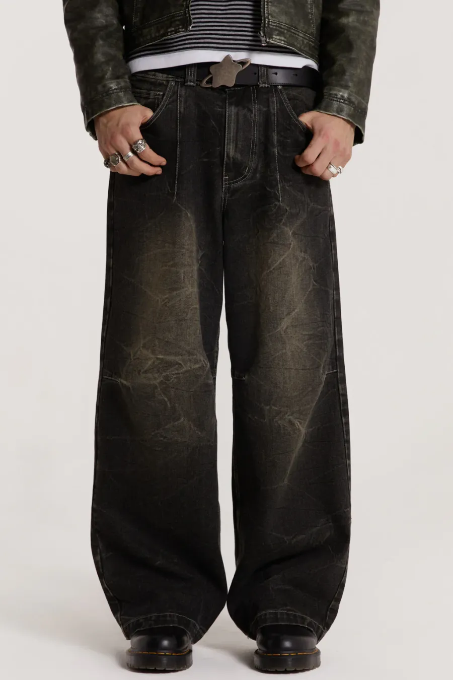 Jaded London Jeans*Washed Black Razor Jean