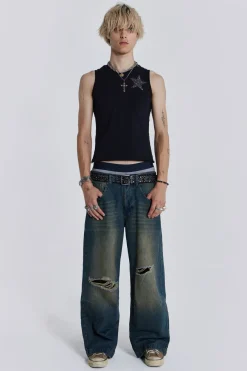 Jaded London Jeans*Washed Blue Busted Colossus Jeans