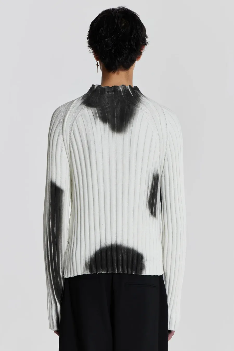 Jaded London Knitwear*White Asymmetric Luster Knit
