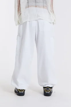 Jaded London Trousers*White Parachute Cargo Pants