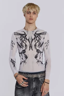 Jaded London T-Shirts*White Wings Mesh Top