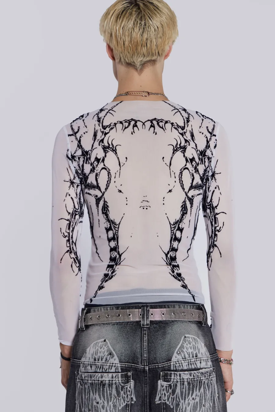 Jaded London T-Shirts*White Wings Mesh Top