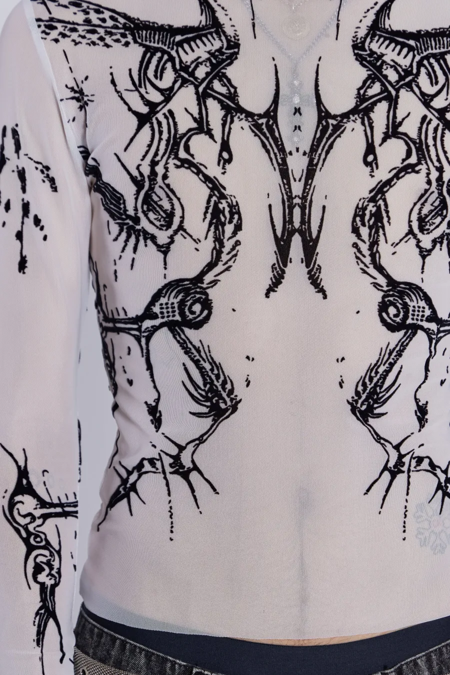 Jaded London T-Shirts*White Wings Mesh Top